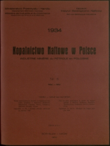 Kopalnictwo Naftowe w Polsce : 1934 : nr 5