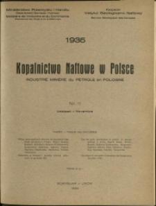 Kopalnictwo Naftowe w Polsce : 1935 : nr 11