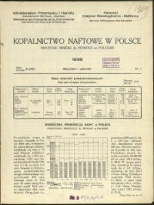 Kopalnictwo Naftowe w Polsce : 1936 : nr 1