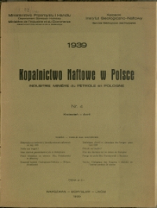 Kopalnictwo Naftowe w Polsce : 1939 : nr 4