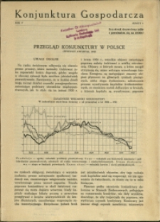 Konjunktura Gospodarcza : 1932 : nr 1