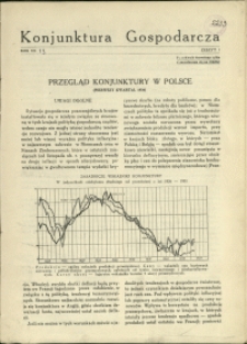 Konjunktura Gospodarcza : 1934 : nr 1