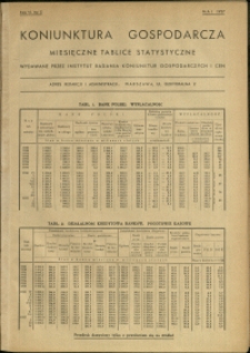 Koniunktura gospodarcza : Miesięczne Tablice Statystyczne : 1937 : nr 5
