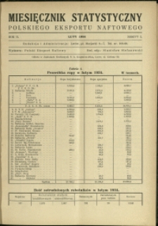 Miesięcznik Statystyczny Polskiego Eksportu Naftowego : 1934 : nr 2