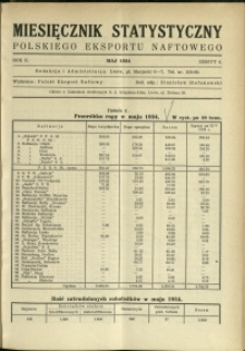 Miesięcznik Statystyczny Polskiego Eksportu Naftowego : 1934 : nr 5