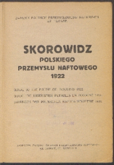 Skorowidz polskiego przemysłu naftowego 1922