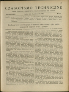 Czasopismo Techniczne : 1918 : nr 19