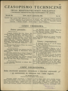 Czasopismo Techniczne : 1923 : nr 19