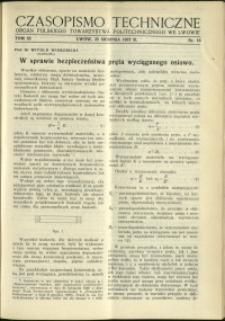 Czasopismo Techniczne : 1937 : nr 16